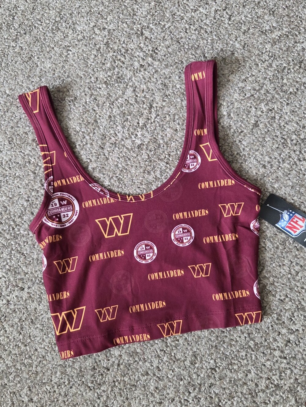 Washington Commanders Cropped Tank Top Sleepwear Womens S NFL Team Apparel NWT